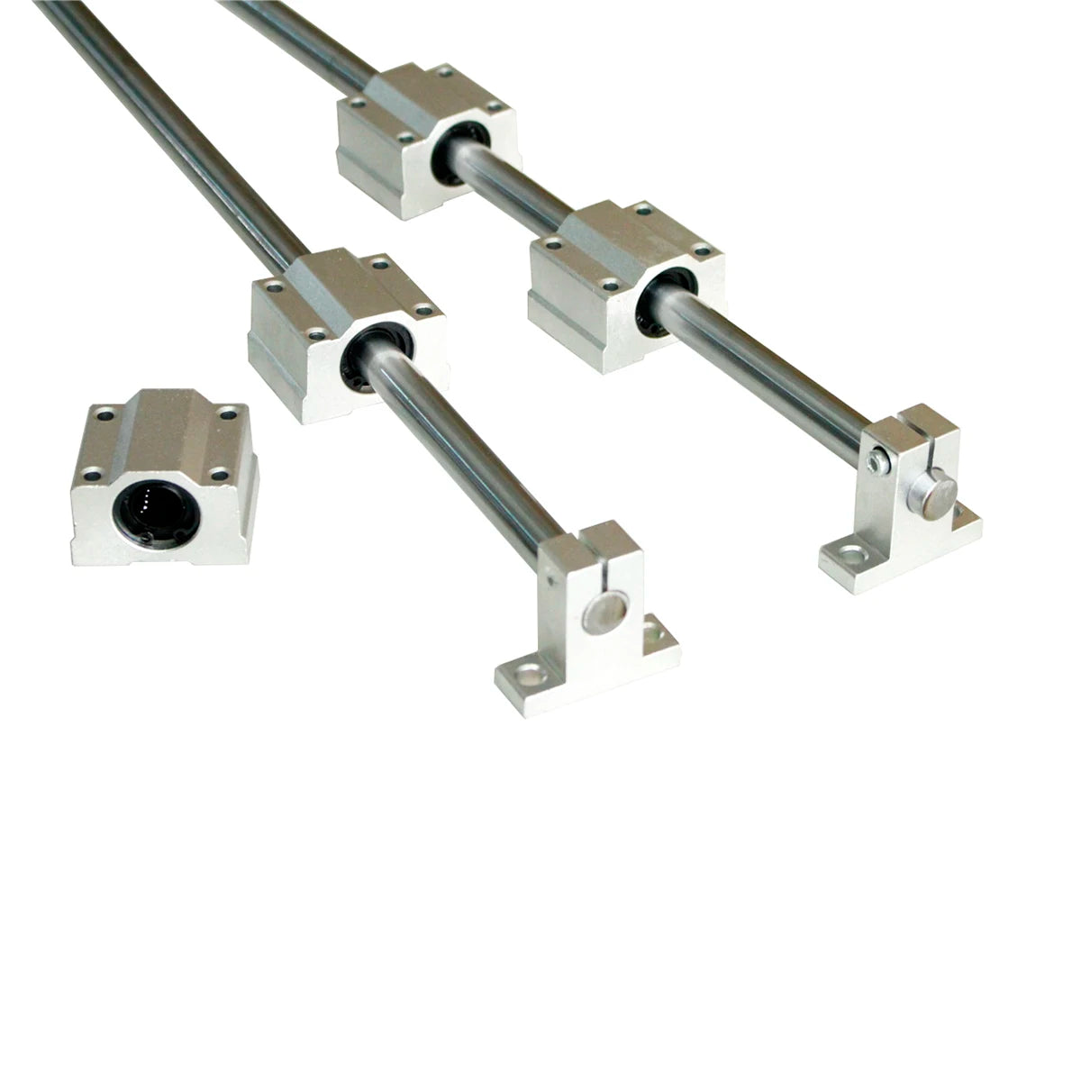 10PCS/SET Linear Rail Shaft Optical Axis Rod Linear Block Bearing SK Shaft