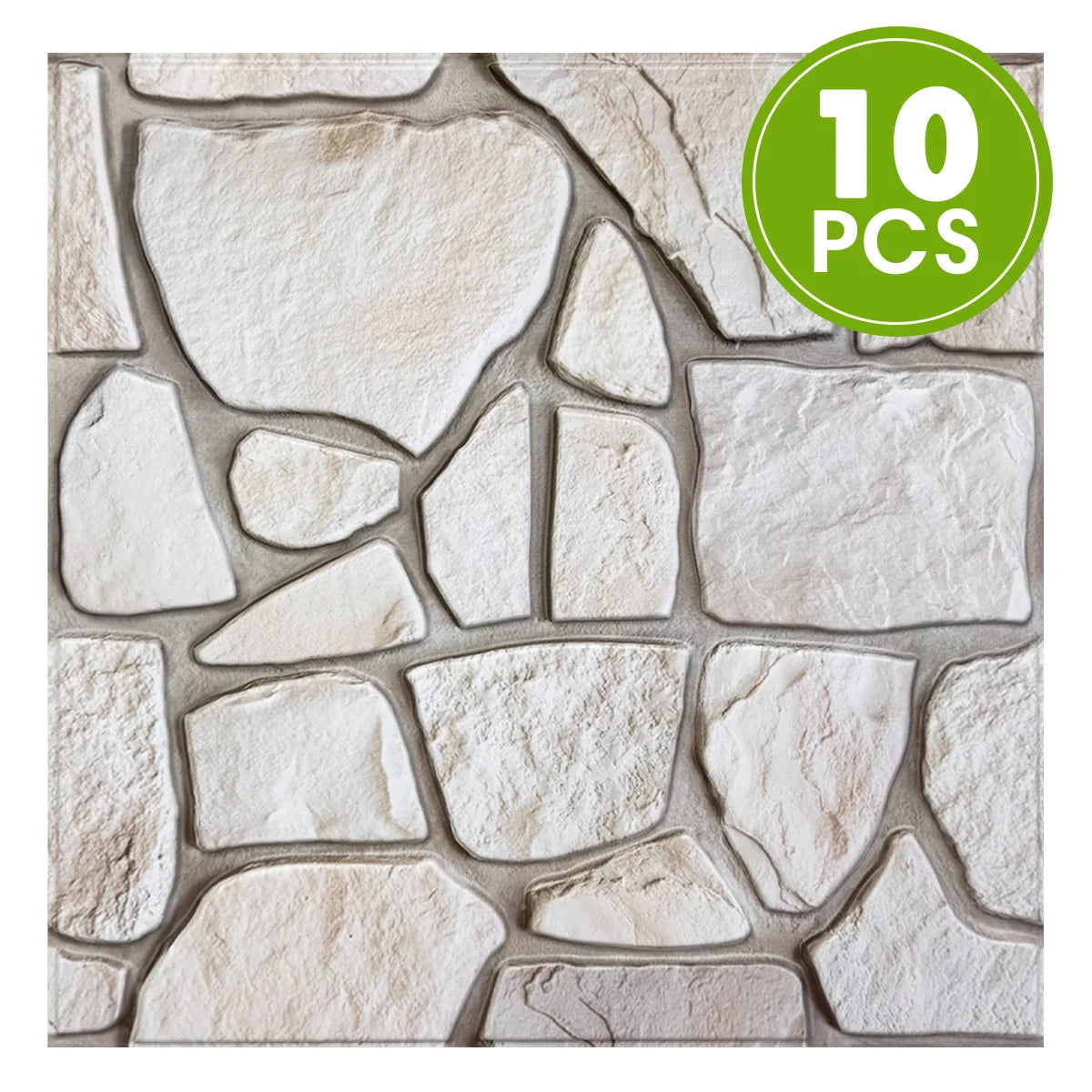 10 Pcs 3D Faux Stone Peel and Stick Wall Panels, Waterproof