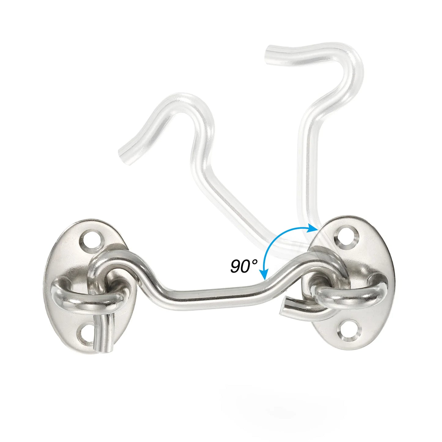 5 Pack 3/4/6 Inch Hook Eye Latch Stainless Steel Privacy Hook and Eye Latch