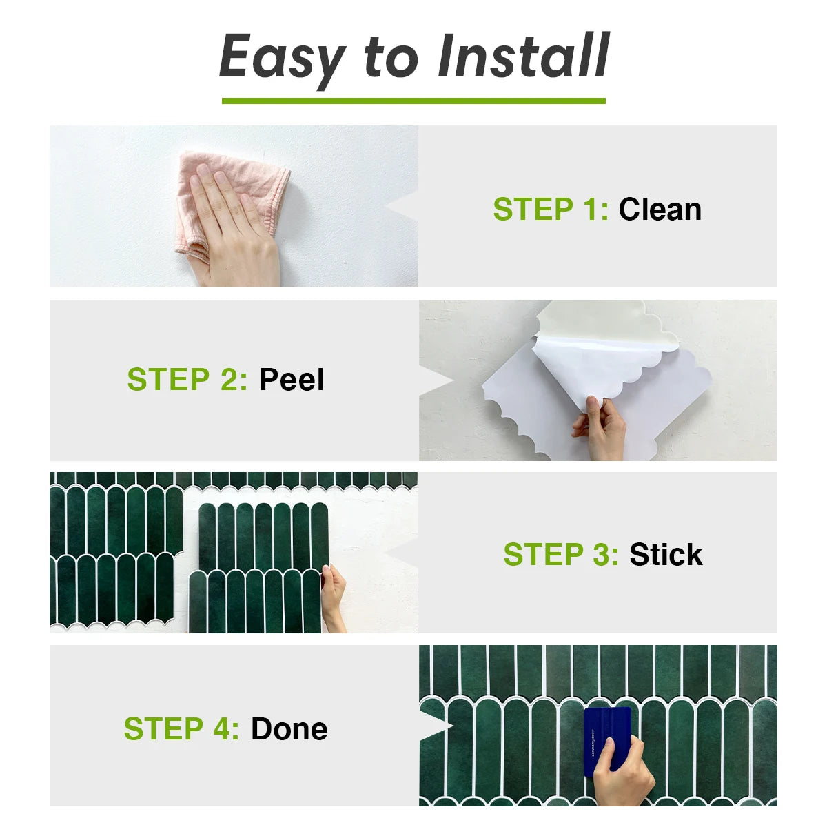 10 Pcs Matte Fish Scale Peel and Stick Backsplash, Waterproof, Decor