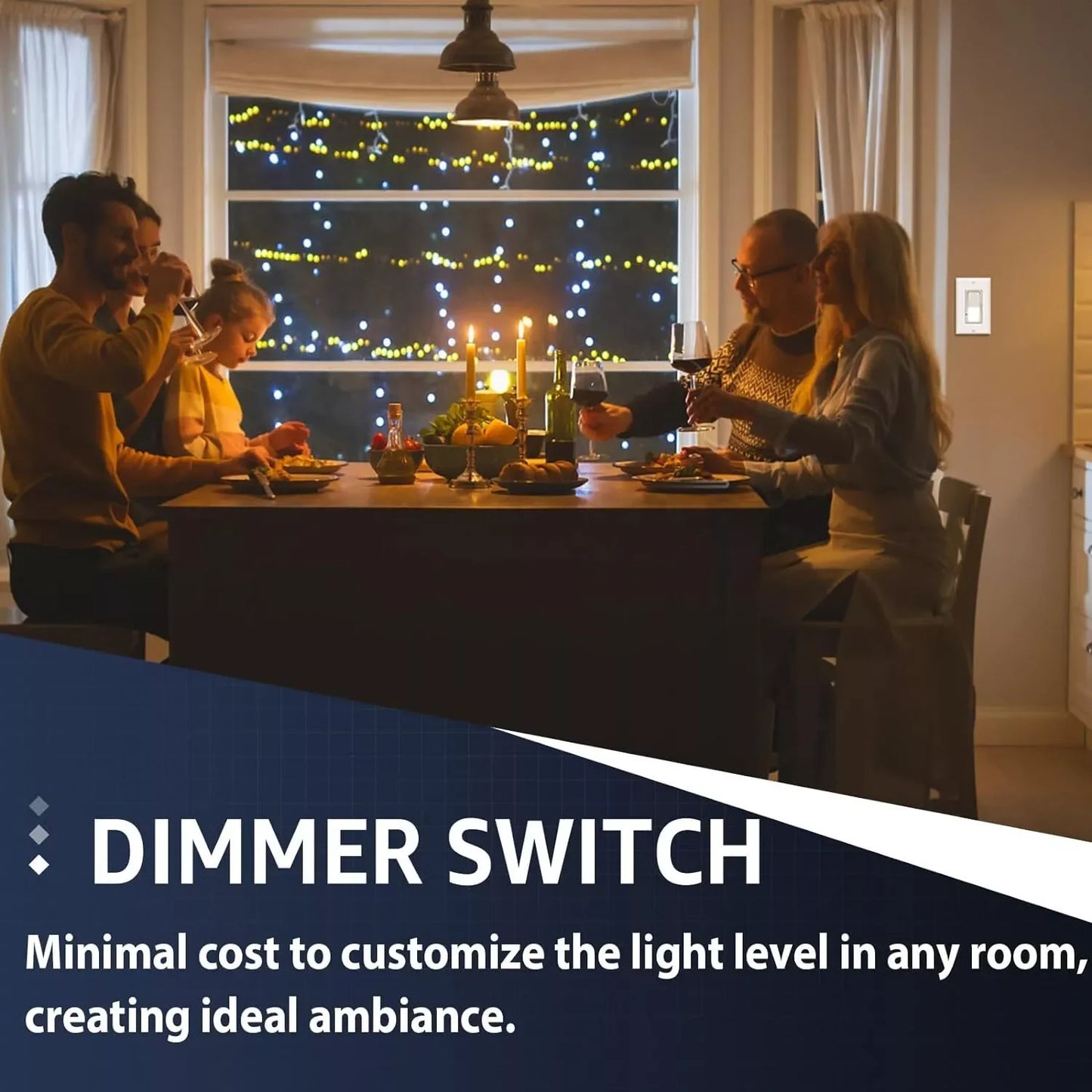 2 Pack Decora Dimmer Light Switch Single Pole / 3-Way - LED
