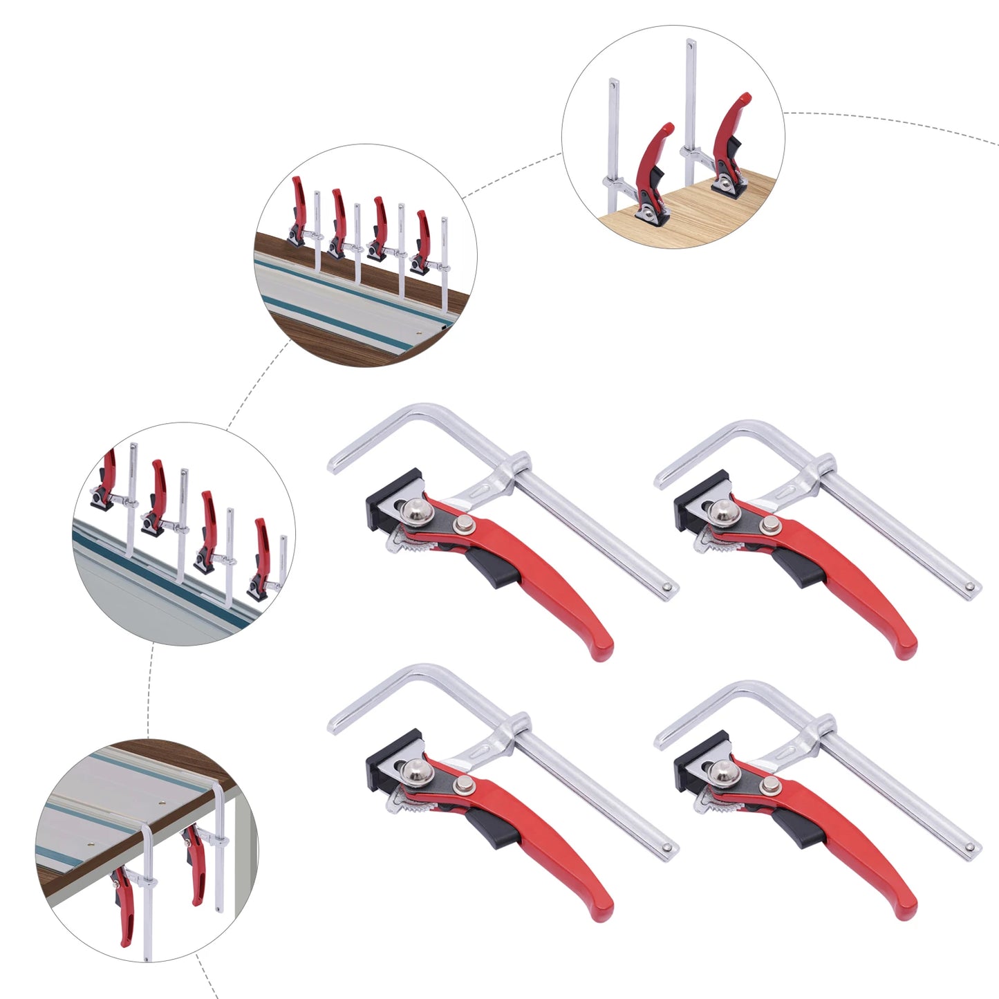 2PCS 40CR Quick Ratchet Clamps Track Saw Guide