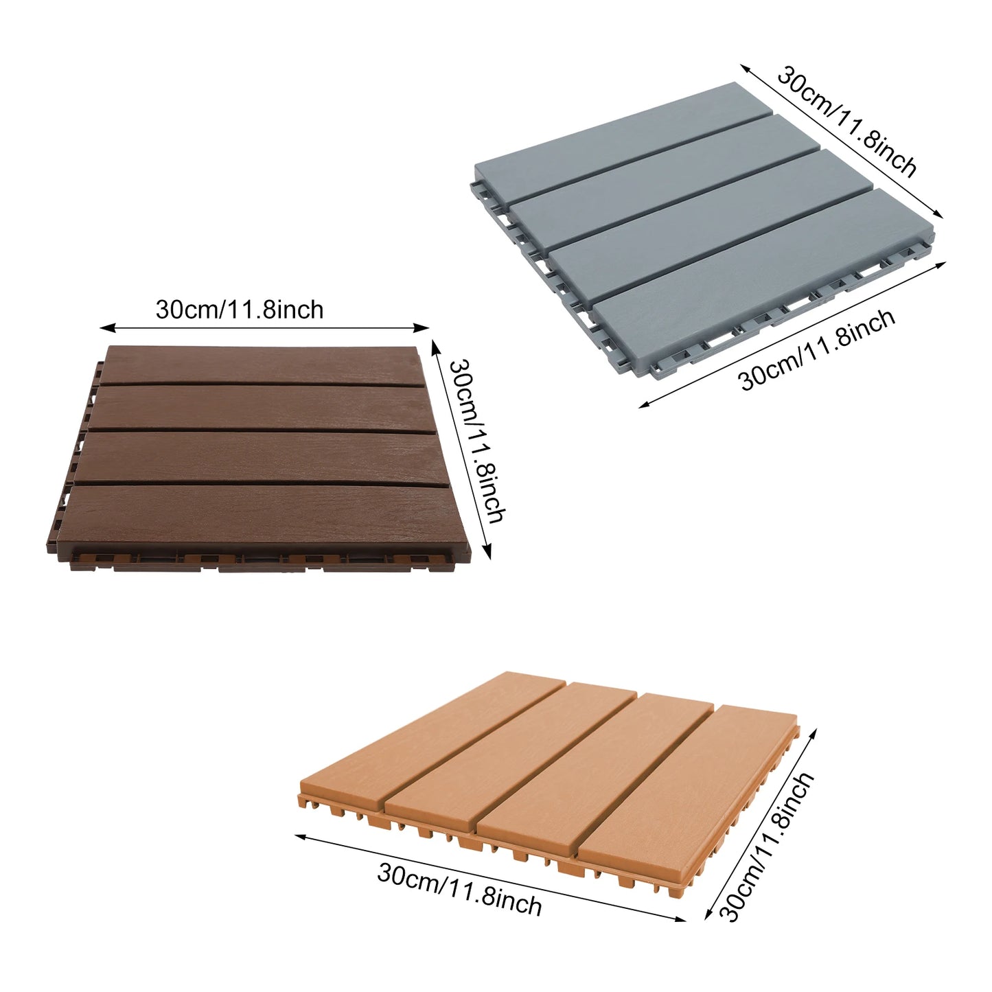 Interlocking Deck Tiles for Outdoor Waterproof Flooring Anti-Slip