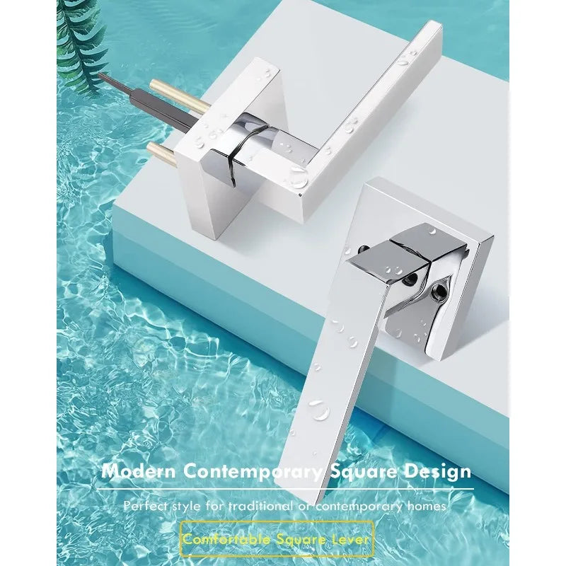No Lock Passage Door Lever Handle, Reversible Door Handles without Locking