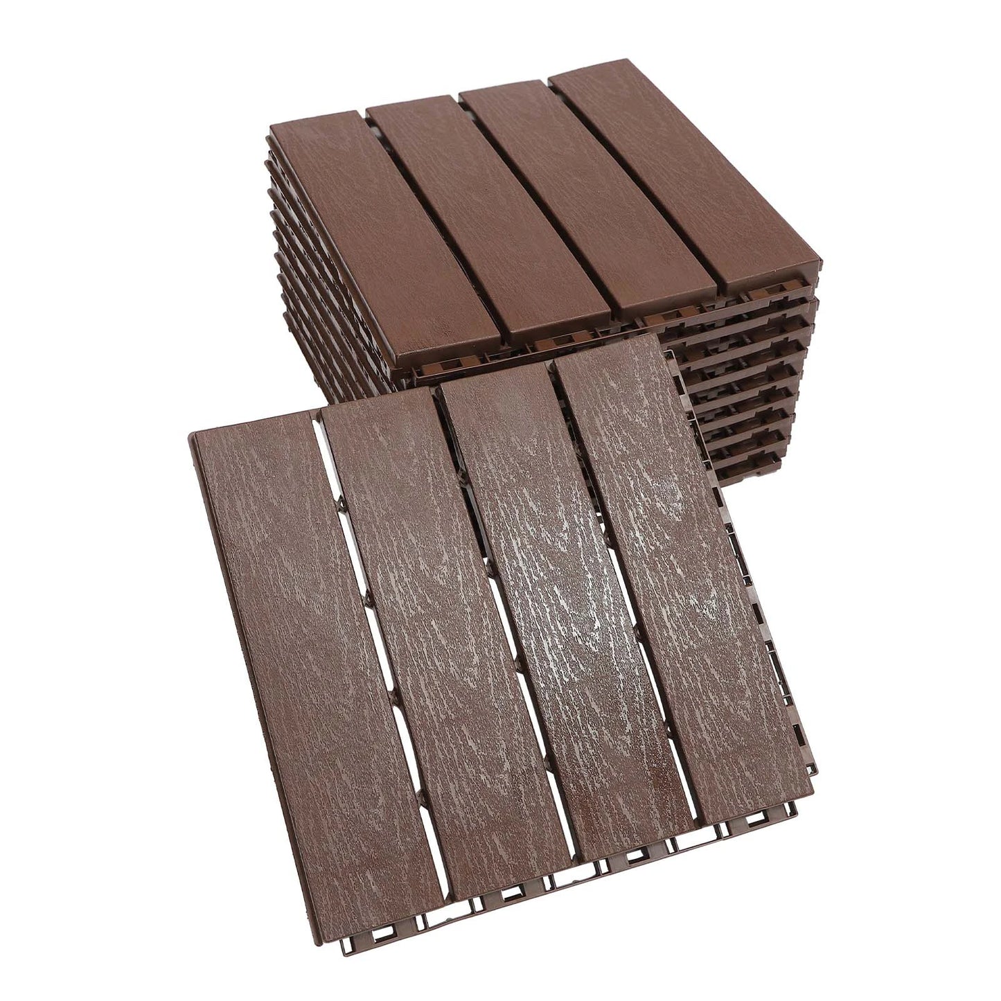 Interlocking Deck Tiles for Outdoor Waterproof Flooring Anti-Slip