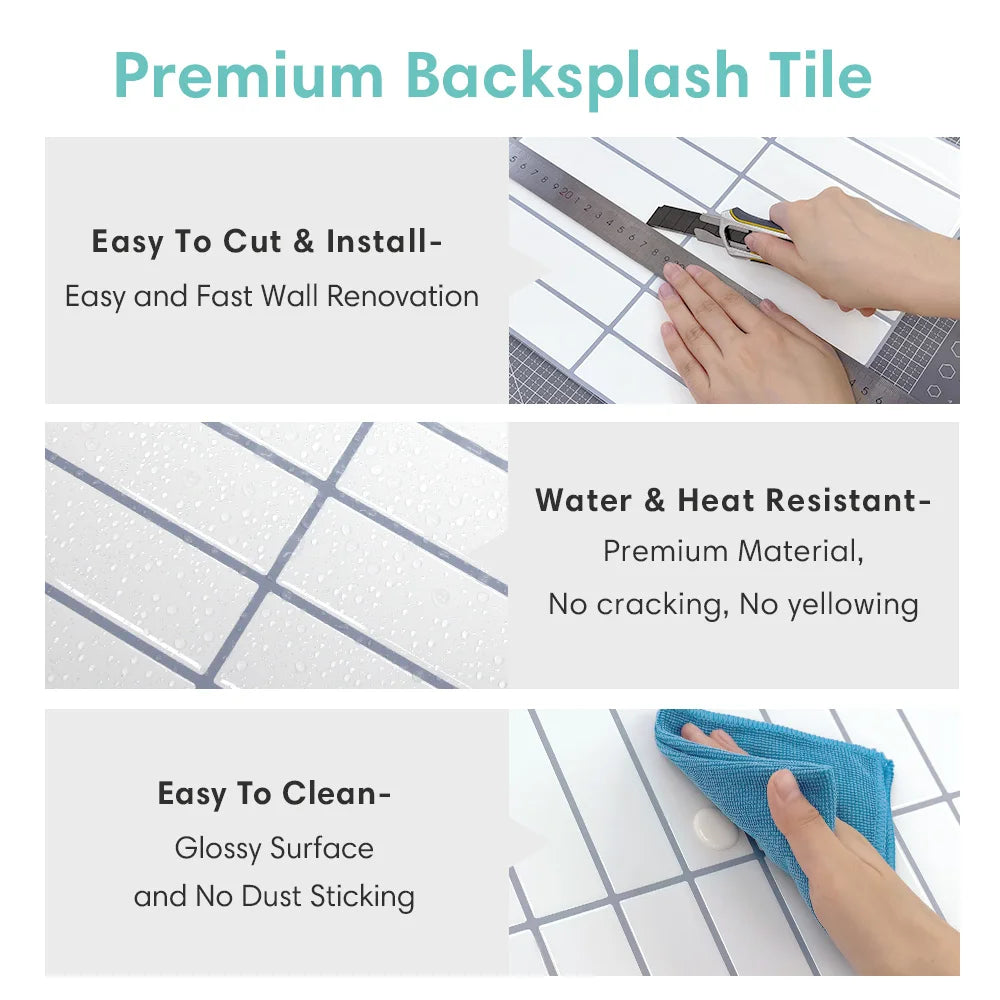 12"x 12" 10 pcs, Vinyl Self-adhesive Tile Stickers