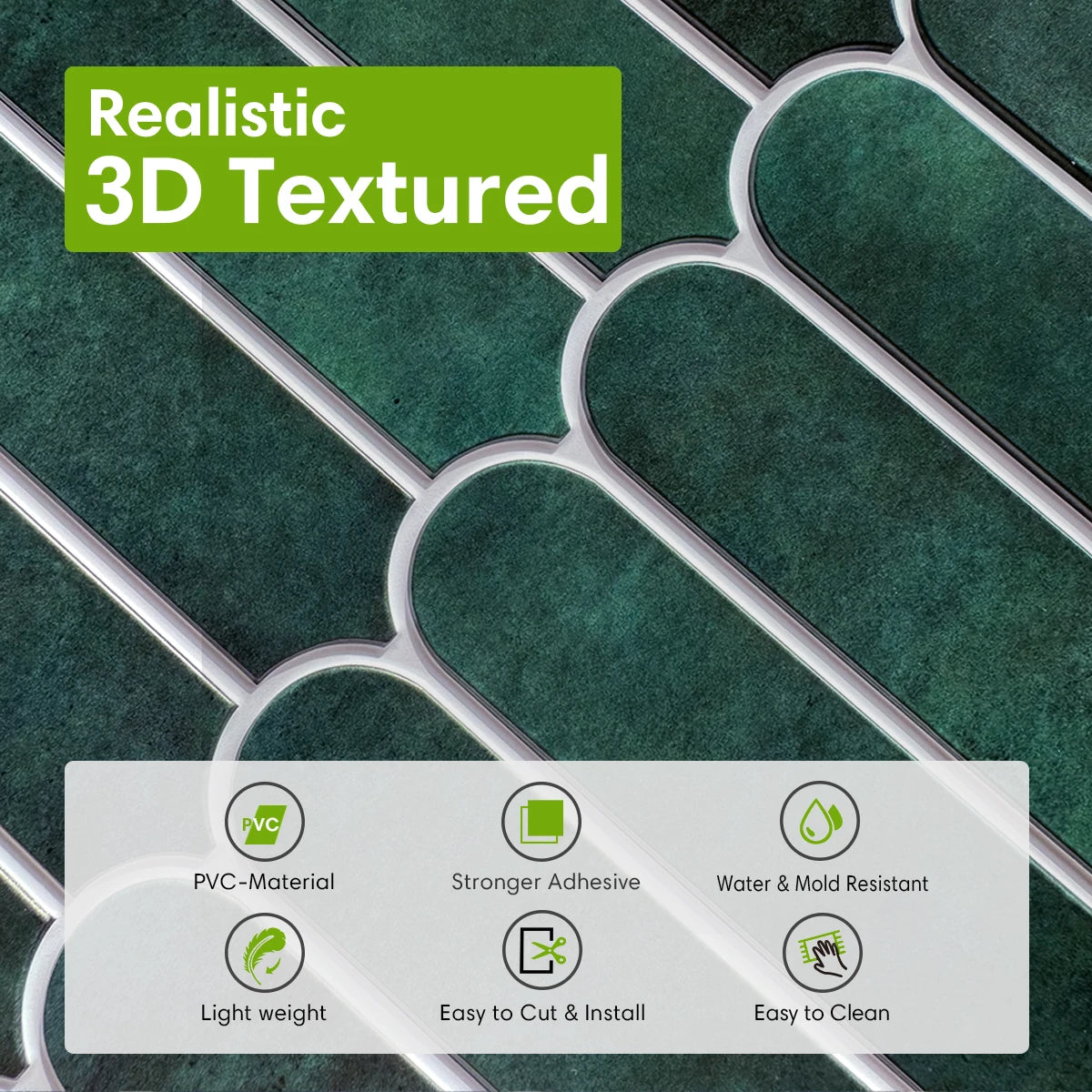 10 Pcs Matte Fish Scale Peel and Stick Backsplash, Waterproof, Decor