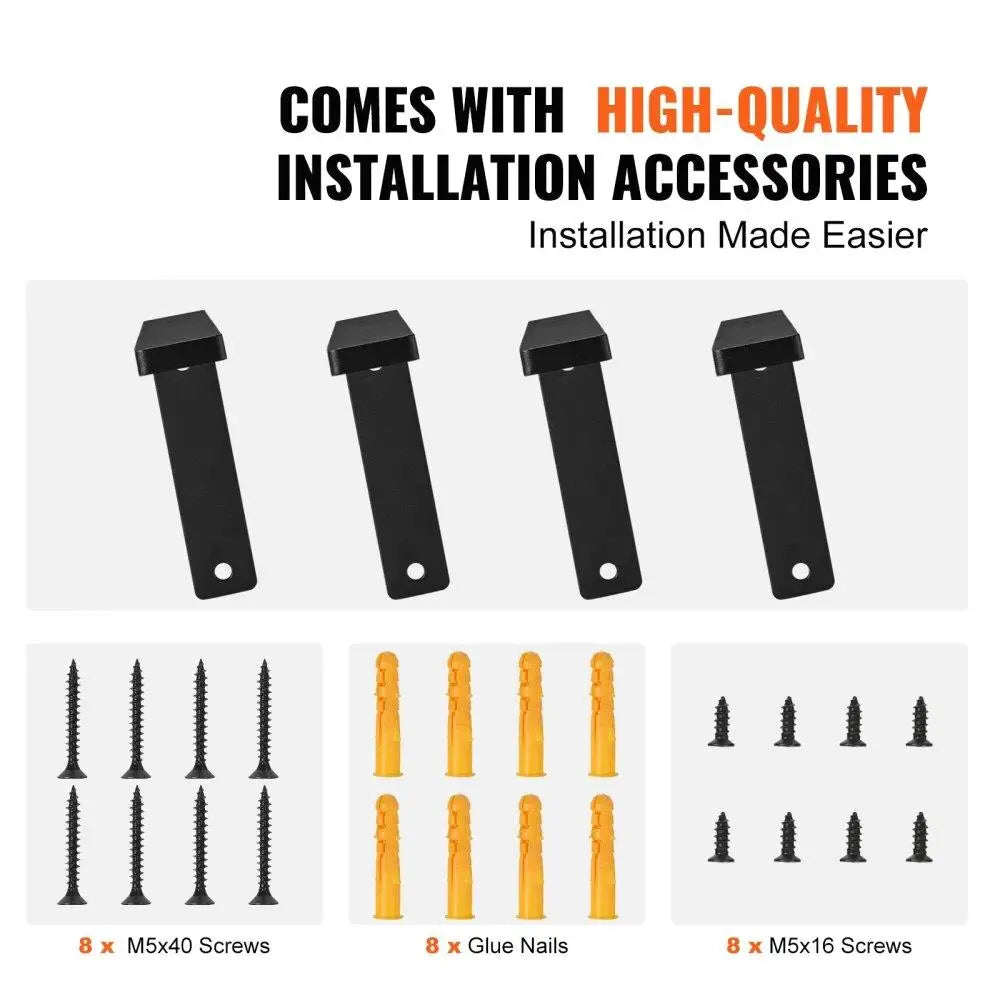 Heavy Duty Floating Shelf Brackets - 4 Pcs Matte Black Steel L Brackets