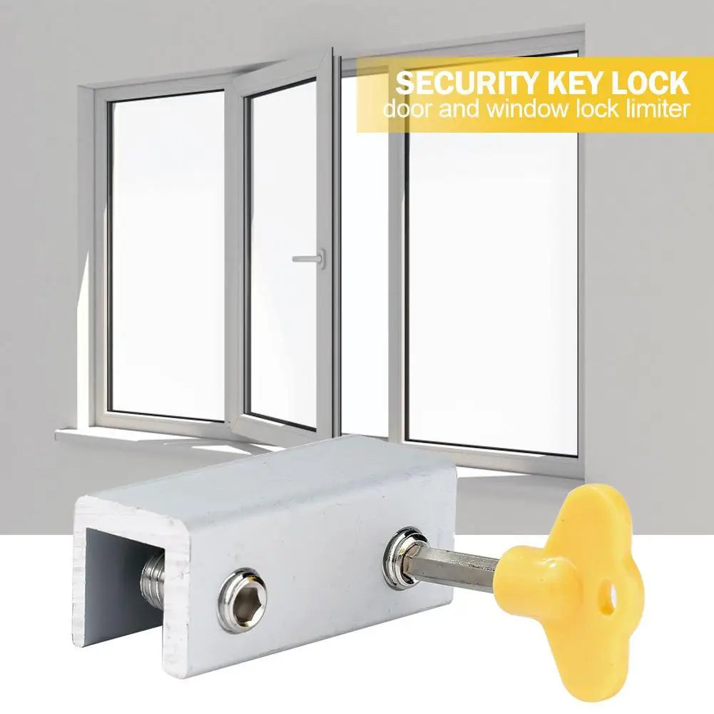 5/10CPS Window Locks Adjustable Sliding Door Lock With Key Window Stopper