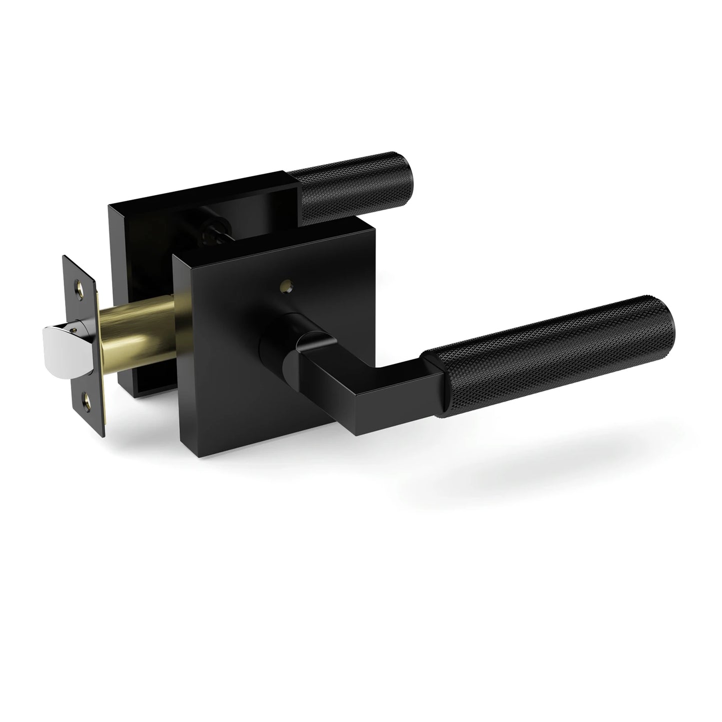 Knurled Handle Lever Bedroom Bathroom Passage Door Lock Reversible Keyless