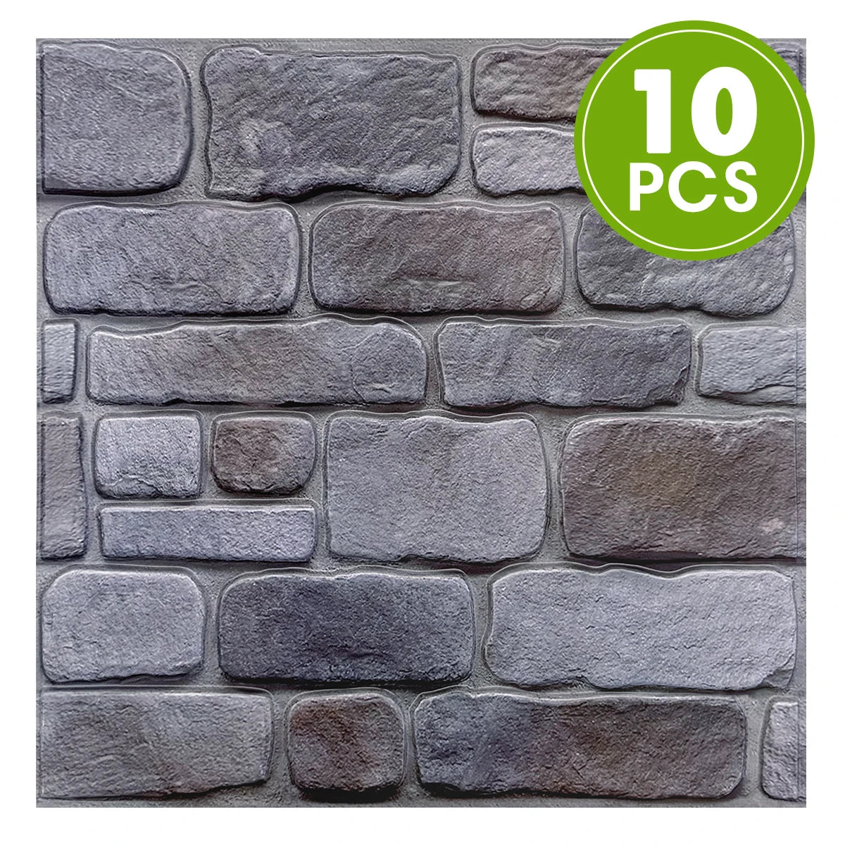 10 Pcs 3D Faux Stone Peel and Stick Wall Panels, Waterproof