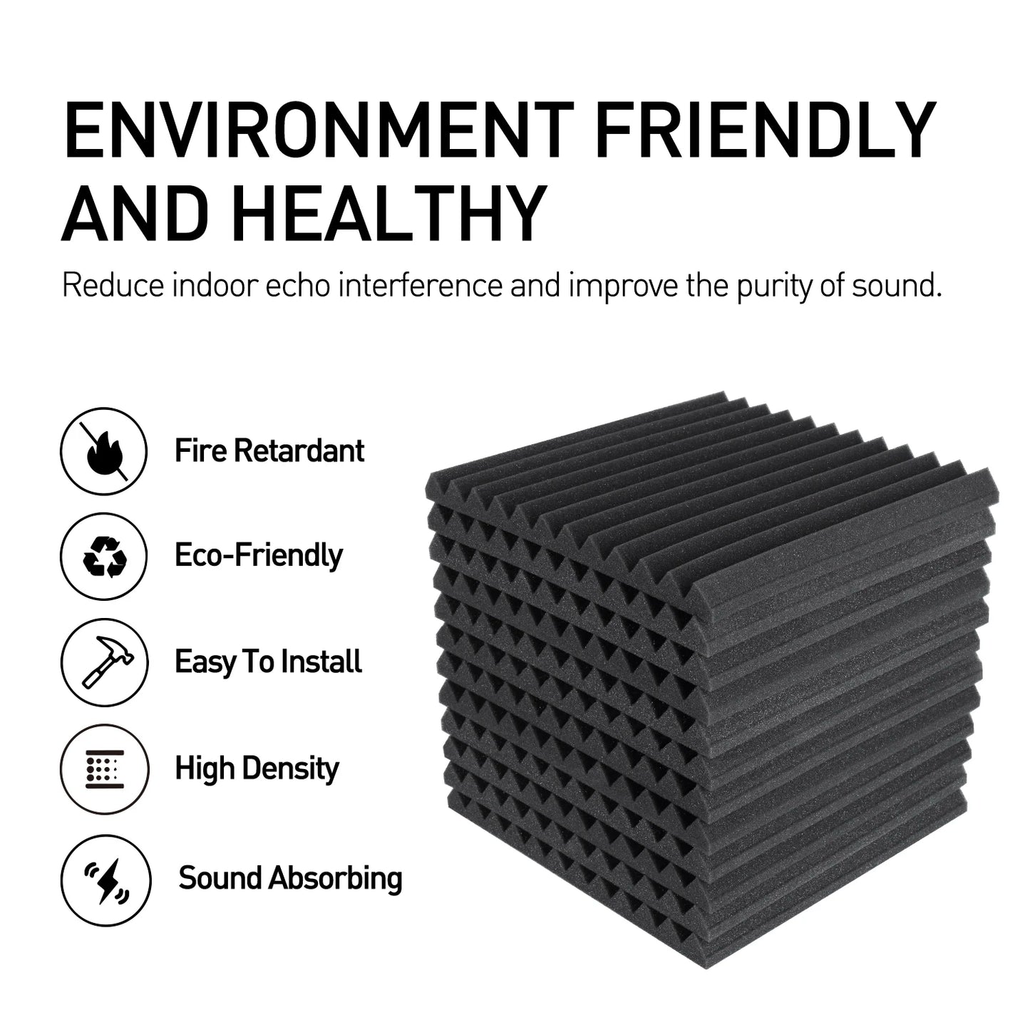 52 Pack Acoustic Foam Panels, Sound Proof Foam
