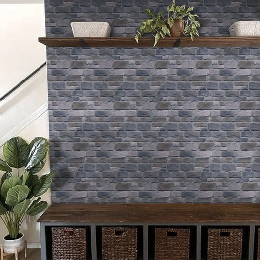 10 Pcs 3D Faux Stone Peel and Stick Wall Panels, Waterproof