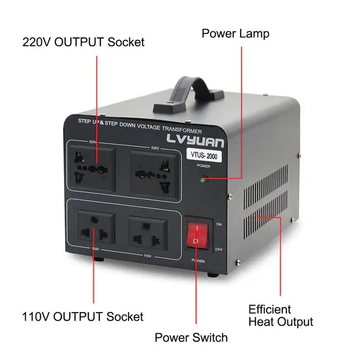 5000W Voltage Transformer 220V to 110V AC Voltage Converter