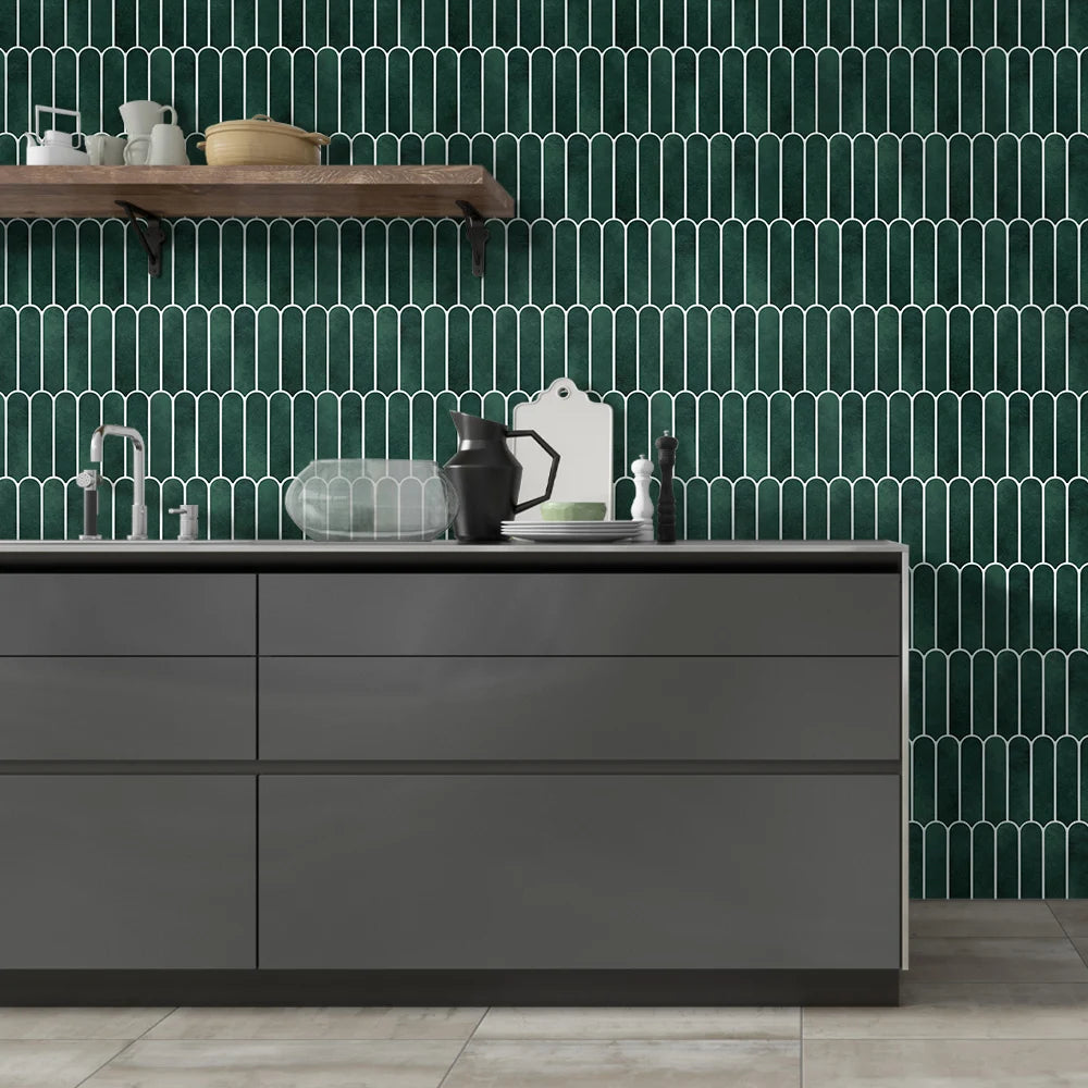 10 Pcs Matte Fish Scale Peel and Stick Backsplash, Waterproof, Decor