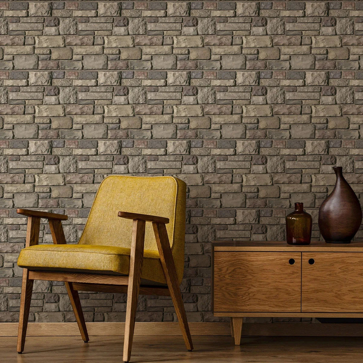 10 Pcs 3D Faux Stone Adhesive Wall Panels, Waterproof