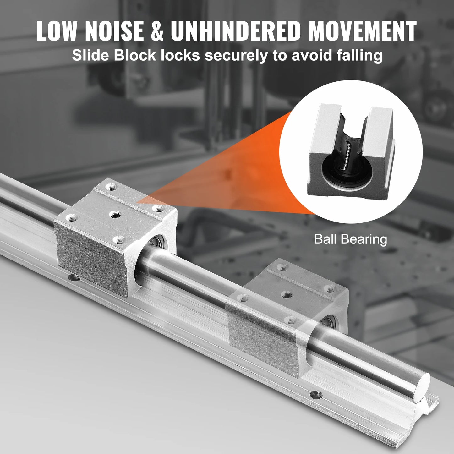 2PCS Linear Guide Rails UU Bearing Blocks Smooth Motion