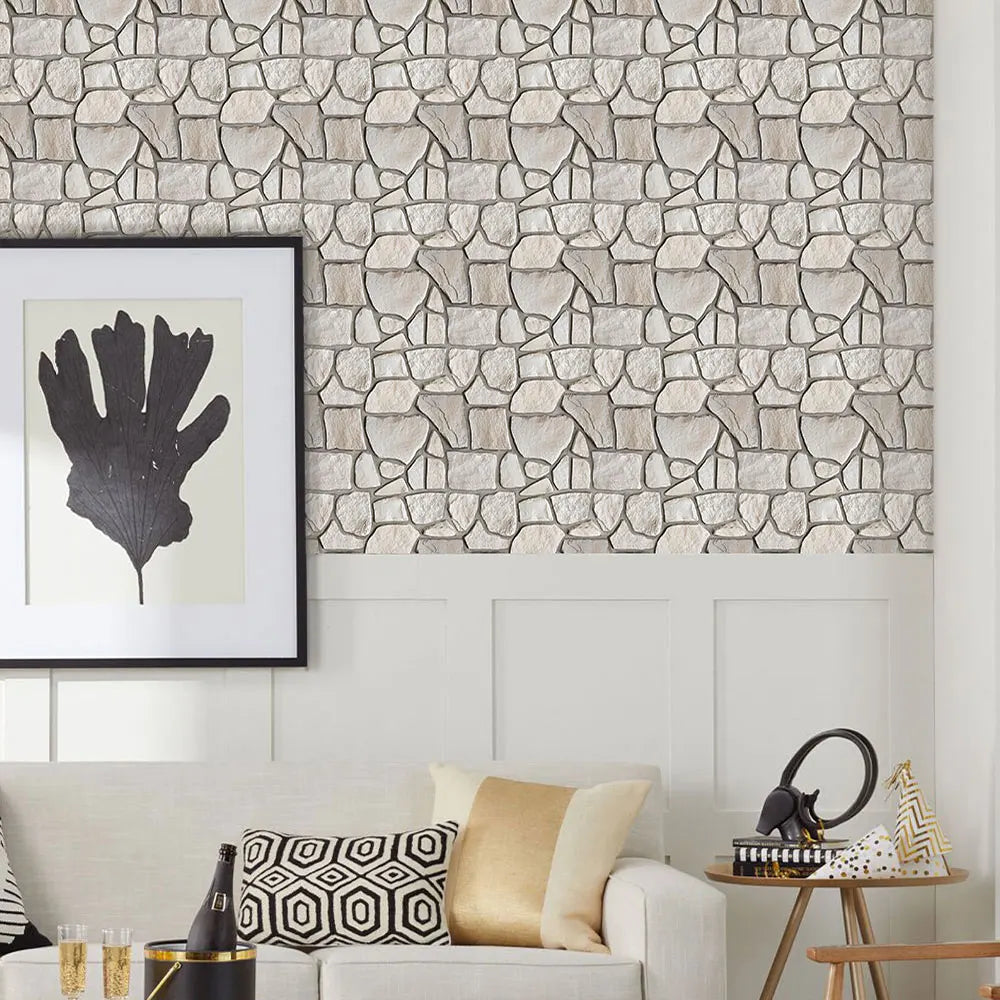 10 Pcs 3D Faux Stone Peel and Stick Wall Panels, Waterproof