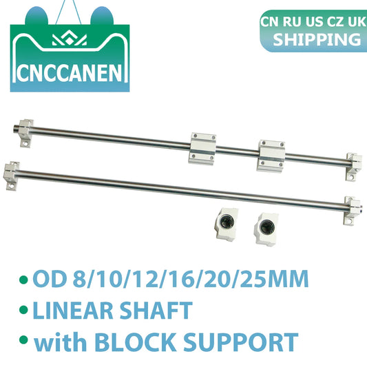 10PCS/SET Linear Rail Shaft Optical Axis Rod Linear Block Bearing SK Shaft