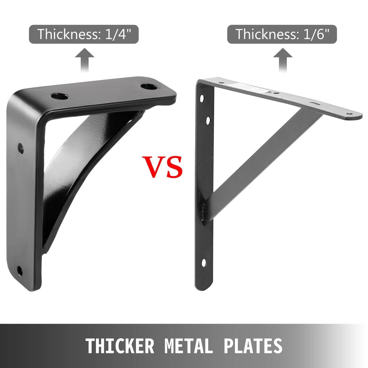 VEVOR 2 Pack  Heavy Duty Shelf Brackets Floating Shelf Bracket