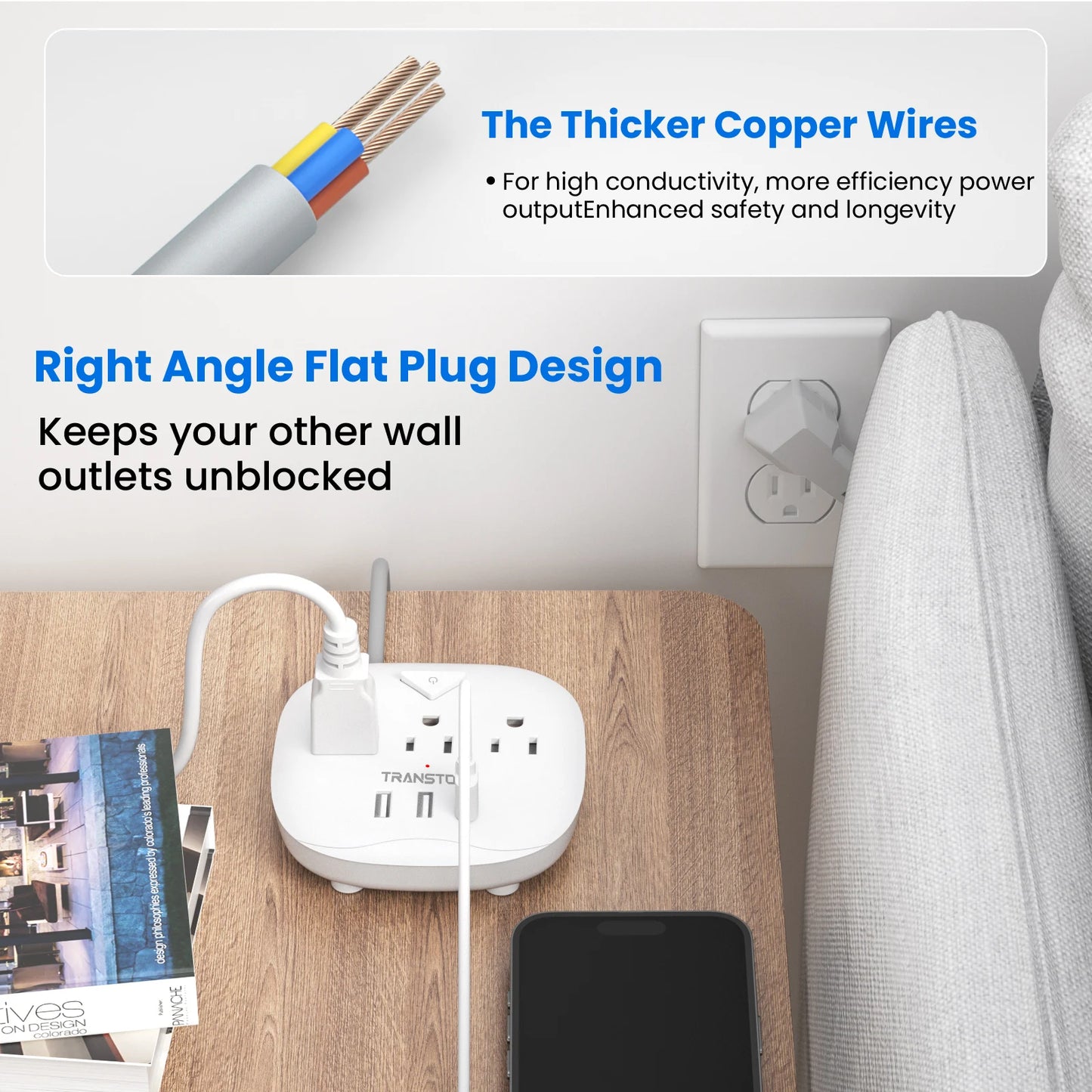power strip   with switch, 3power strip  , 3 USB Ports