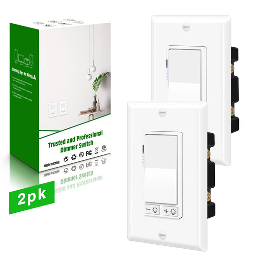2-10PK Dimmer Light Switch 3 Way Dimmer Switch
