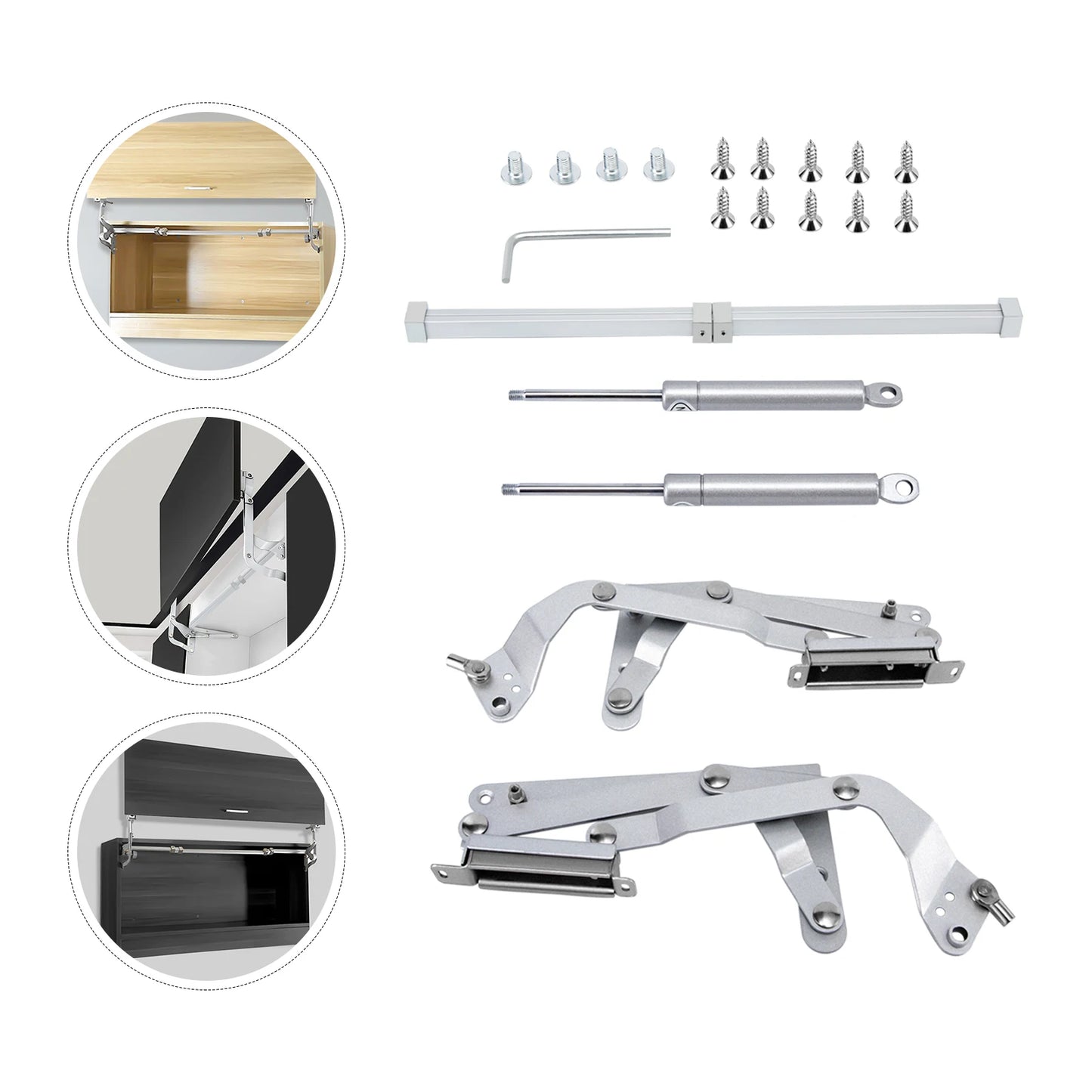 Cabinet Door Hinges Folding Lift up Top Table Vertical Swing Lift Up Stay Pneumatic Arm Kitchen Mechanism Hinges Durable Silent