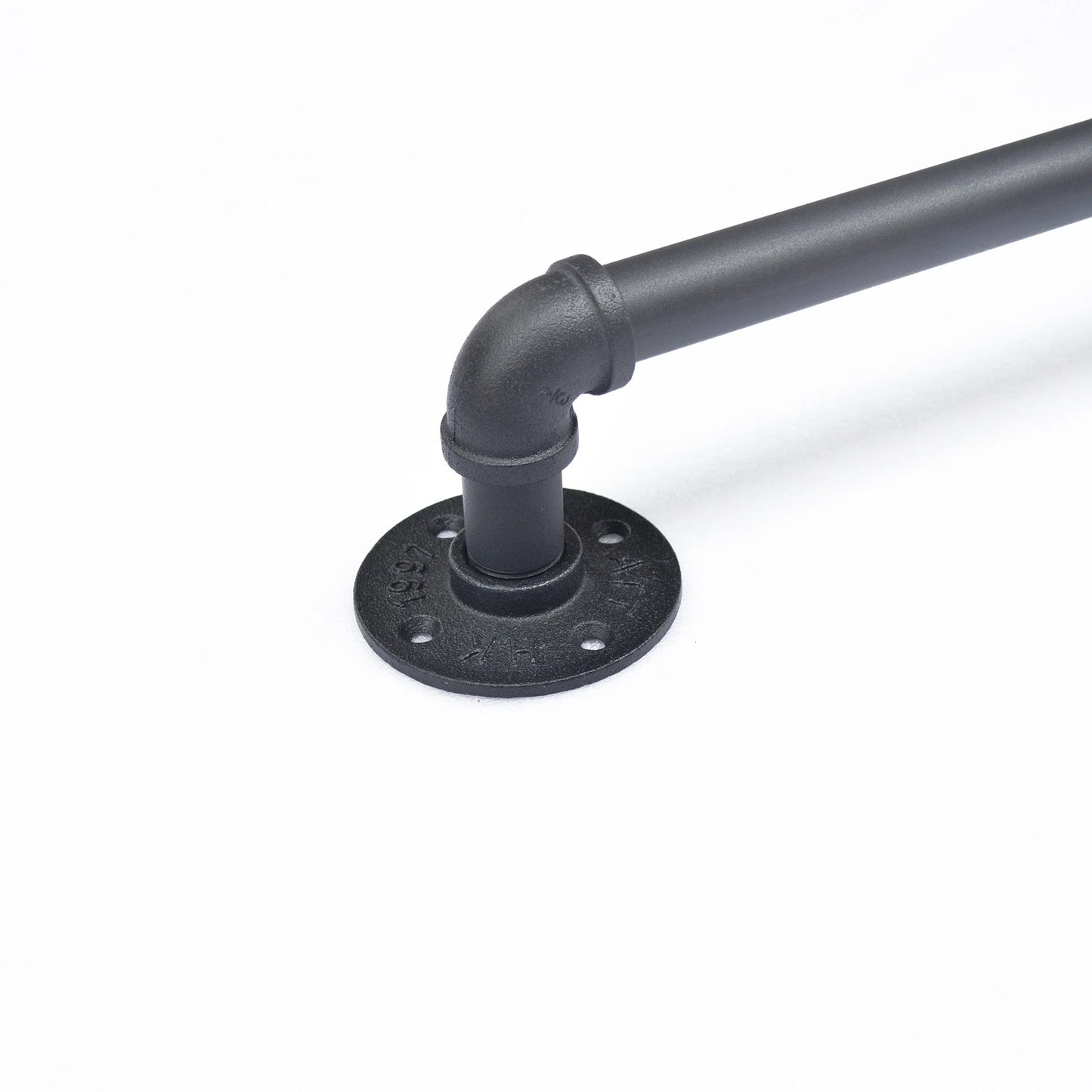 DIYHD Stair Black Pipe Handrail with Wall Mount Supports