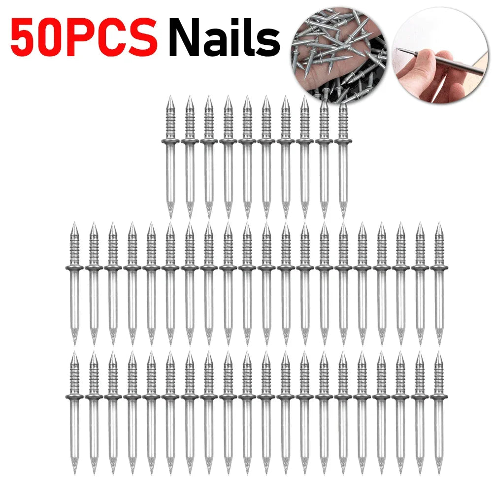 300-10pcs Double Head Nails Anti-Rust Double-Head Seamless Thread Nail