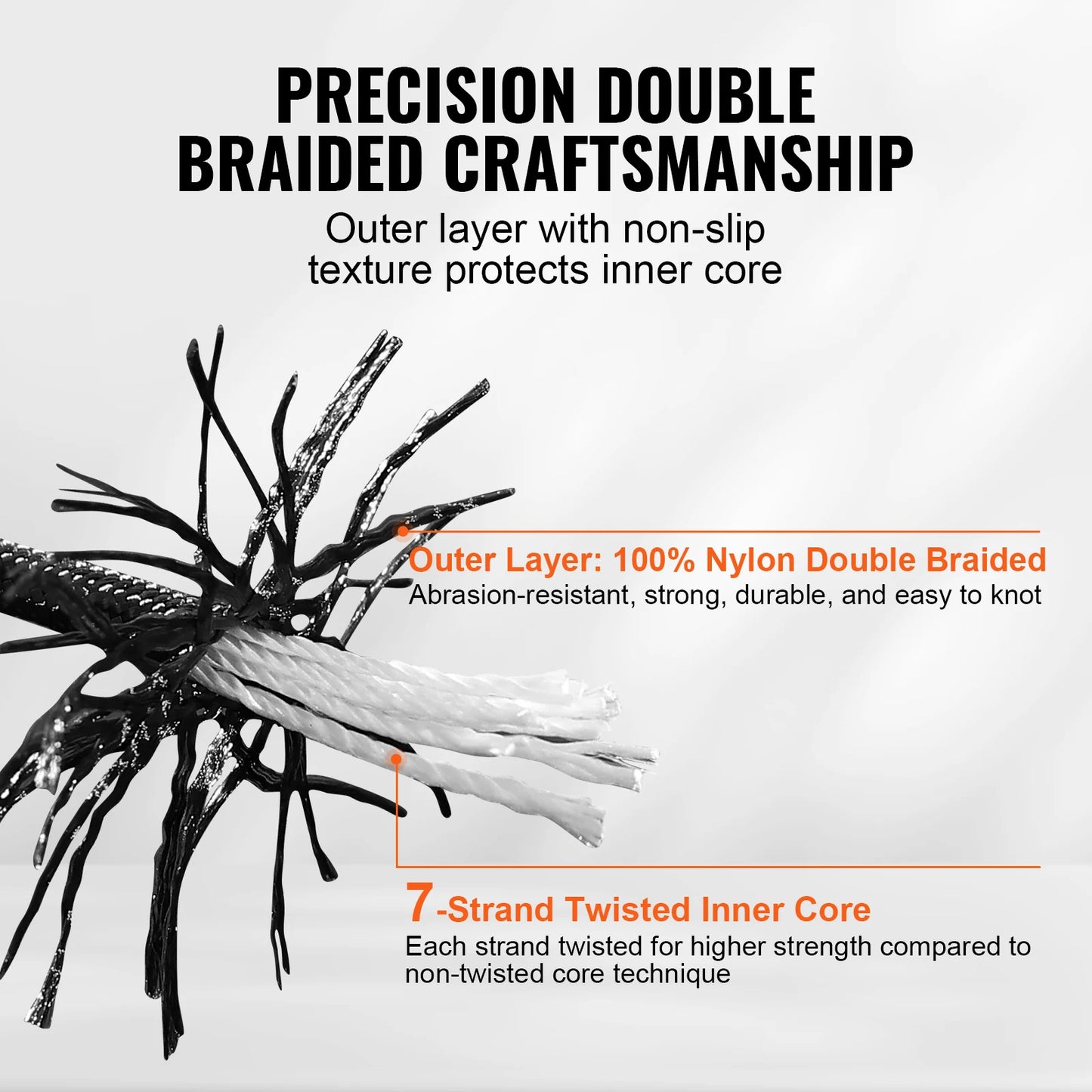 3/16 inch x 250/1000ft Nylon Cord 32-Strand Design Multi-Purpose Rope