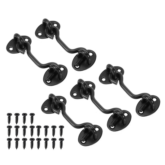 5 Pack 3/4/6 Inch Hook Eye Latch Stainless Steel Privacy Hook and Eye Latch