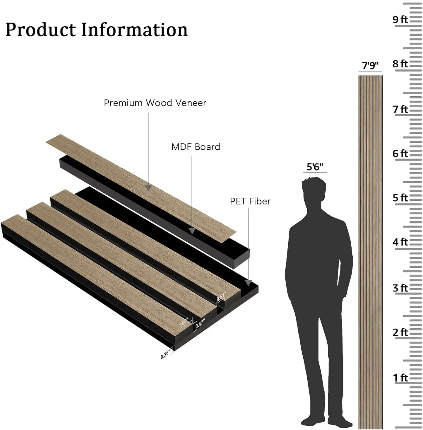 Wood Slat Acoustic Panels for Interior Wall Decor
