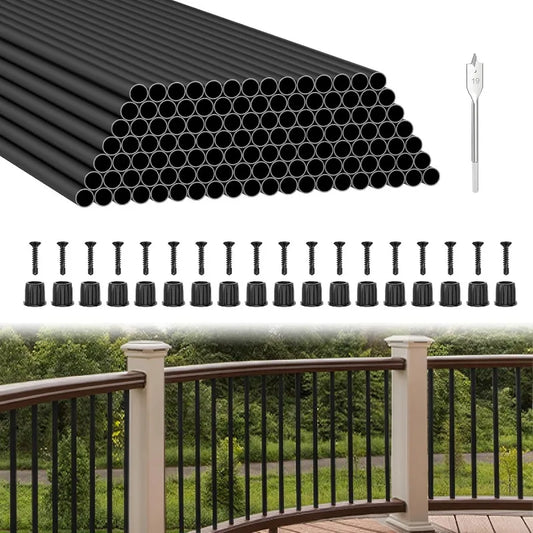 120 Pack 36" Aluminum Deck Balusters with Anti-UV Baluster Connectors