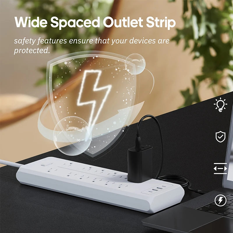 16 Ports Power Strip US Plug AC Outlets Electrical Socket Extension