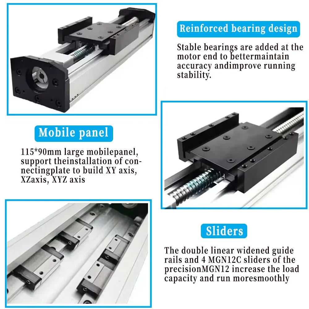90mm Width Fully Enclosed Linear Rail Guide Stage Dust Cover