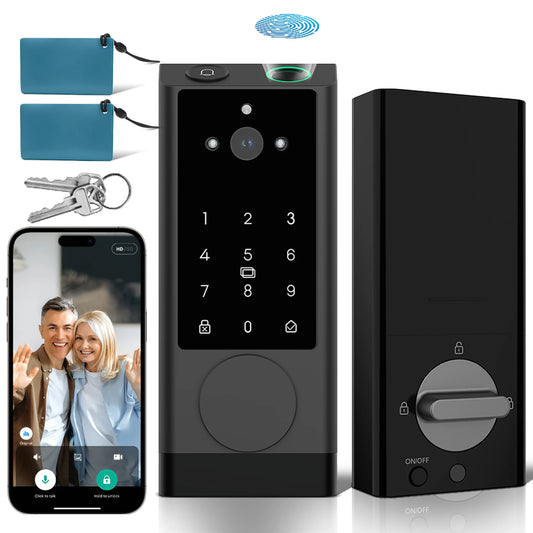 Smart Lock Keyless Entry Door Lock With Doorbell WiFi Fingerprint