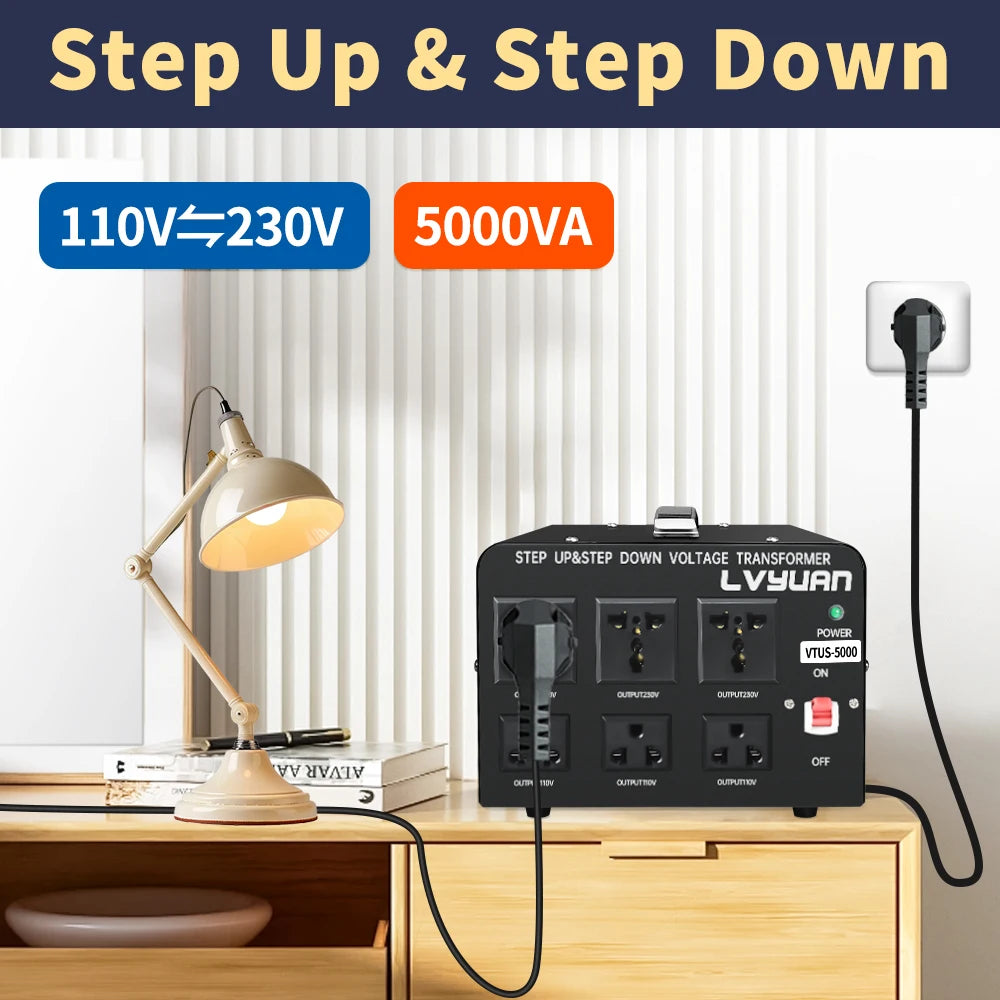 5000W Voltage Transformer 220V to 110V AC Voltage Converter