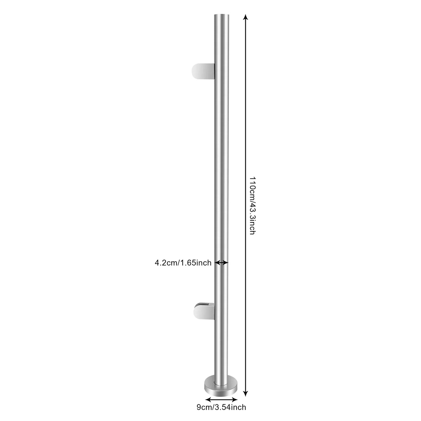 Stainless Steel Handrail Support Glass Railing Post Balcony Deck