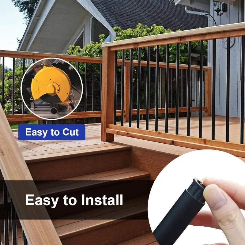 120 Pack 36" Aluminum Deck Balusters with Anti-UV Baluster Connectors