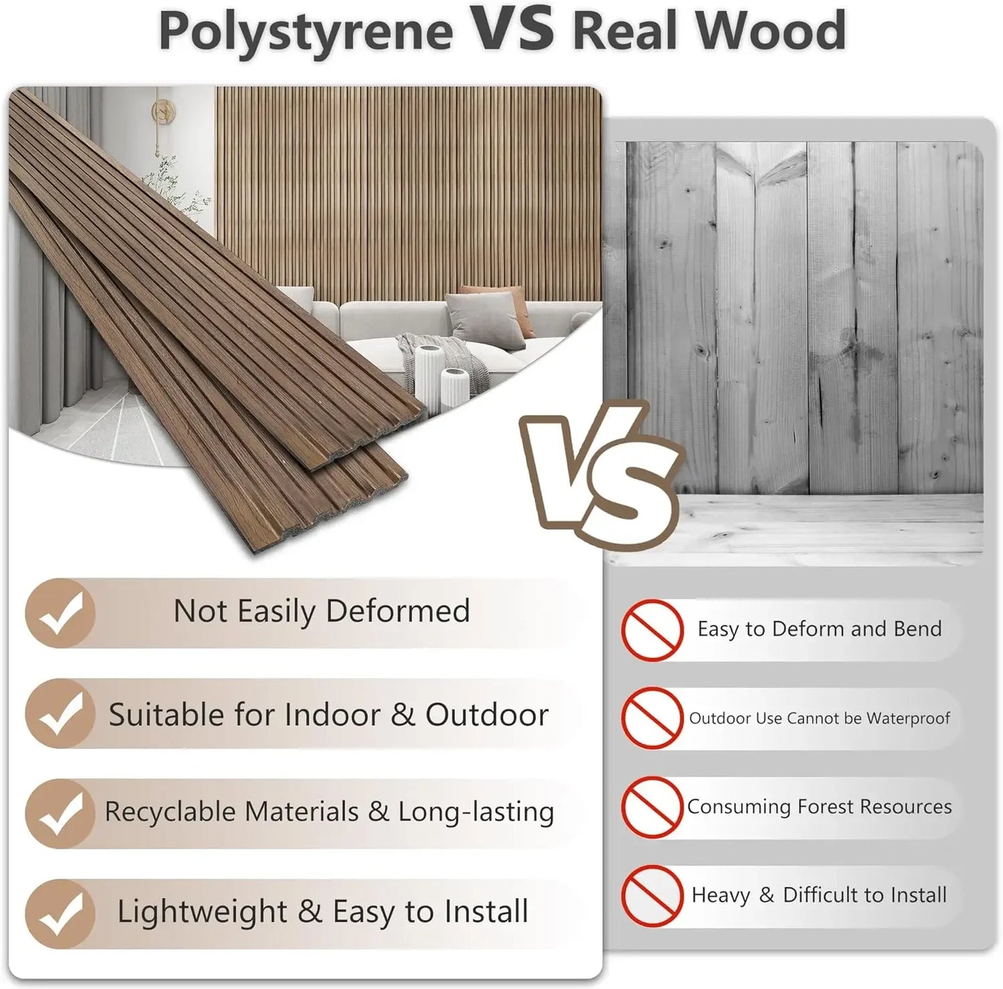 16 Pieces Textured Wood Grain Wall & Ceiling Panels