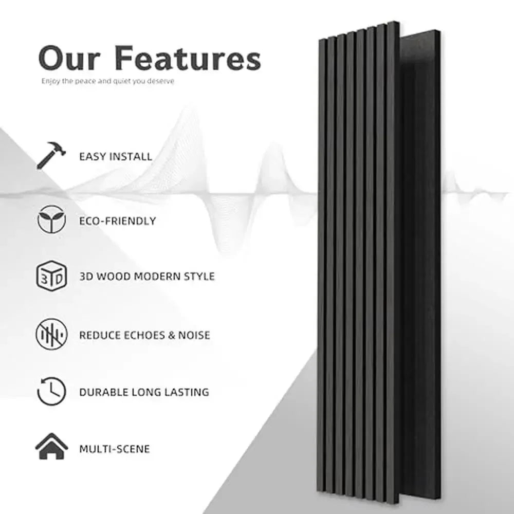 Modern Wood Wall Panels 3D Fluted Design Noise Reduction