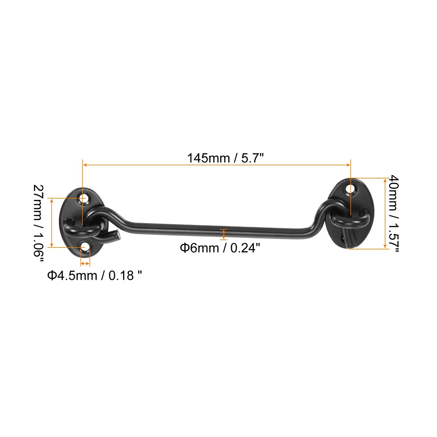 5 Pack 3/4/6 Inch Hook Eye Latch Stainless Steel Privacy Hook and Eye Latch