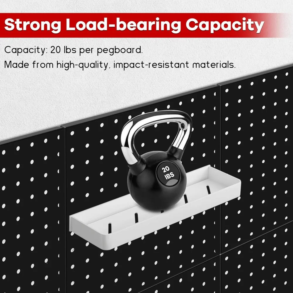 8 Packs Metal Black, Heavy Duty Steel Peg Boards