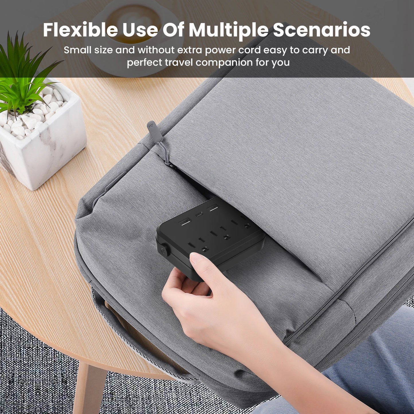 3 Pcs Mini Portable Switched 6-in-1 Multi-Function Power Outlet