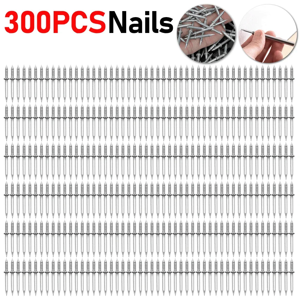 300-10pcs Double Head Nails Anti-Rust Double-Head Seamless Thread Nail