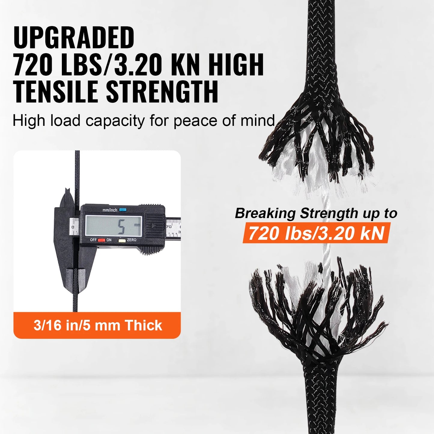 3/16 inch x 250/1000ft Nylon Cord 32-Strand Design Multi-Purpose Rope