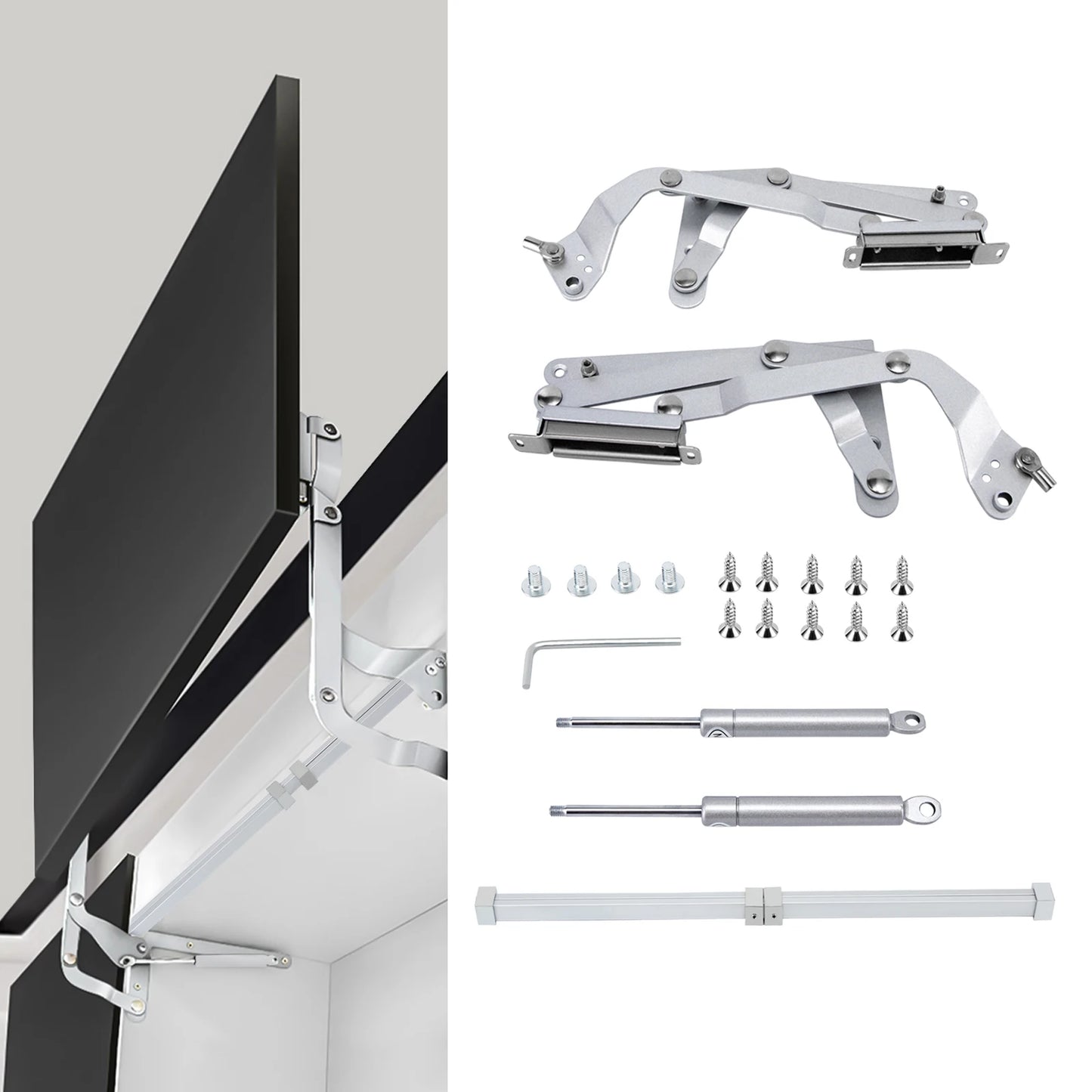 Cabinet Door Hinges Folding Lift up Top Table Vertical Swing Lift Up Stay Pneumatic Arm Kitchen Mechanism Hinges Durable Silent