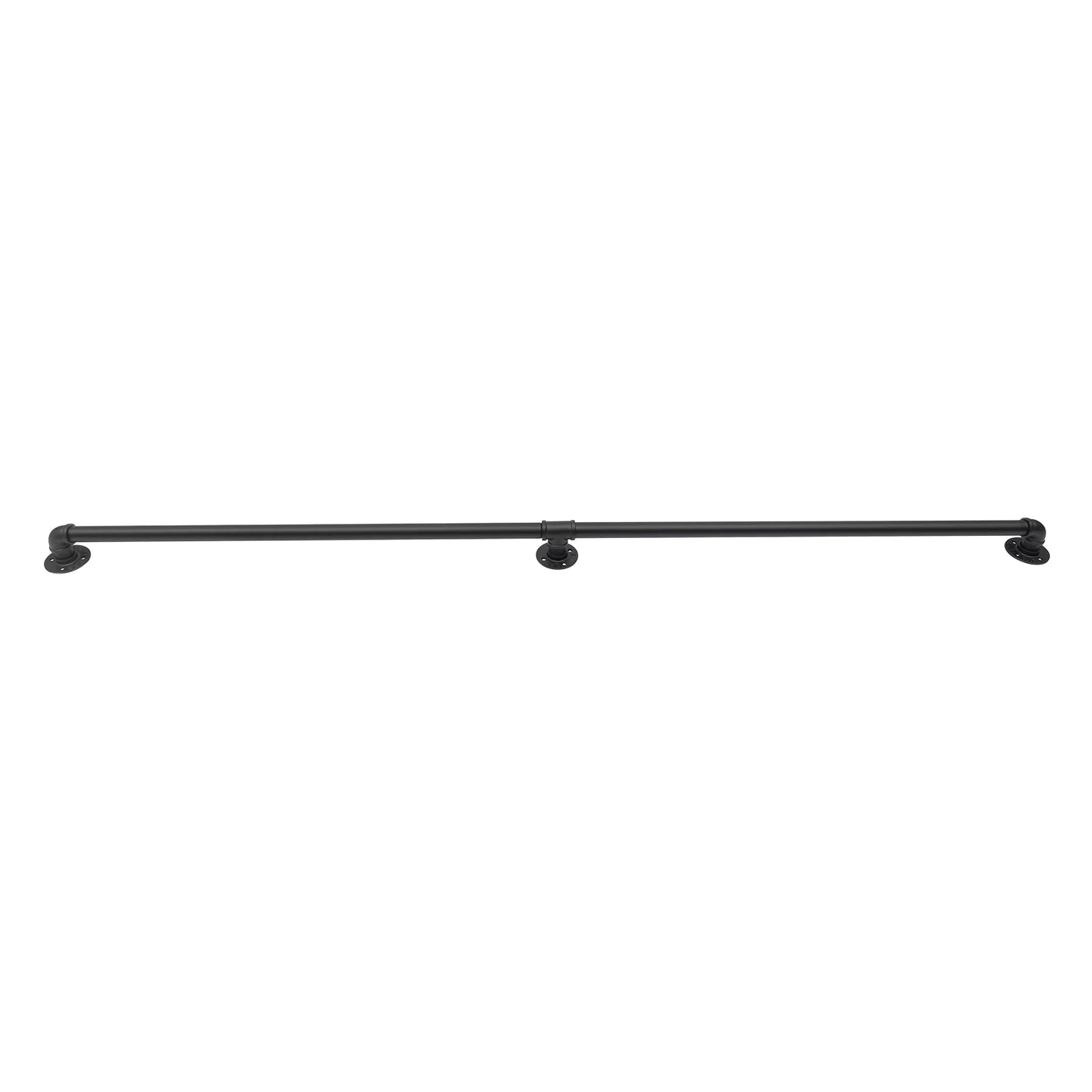 Sturdy Metal Stair Railing with Galvanized Iron Pipes, Black Industrial Style