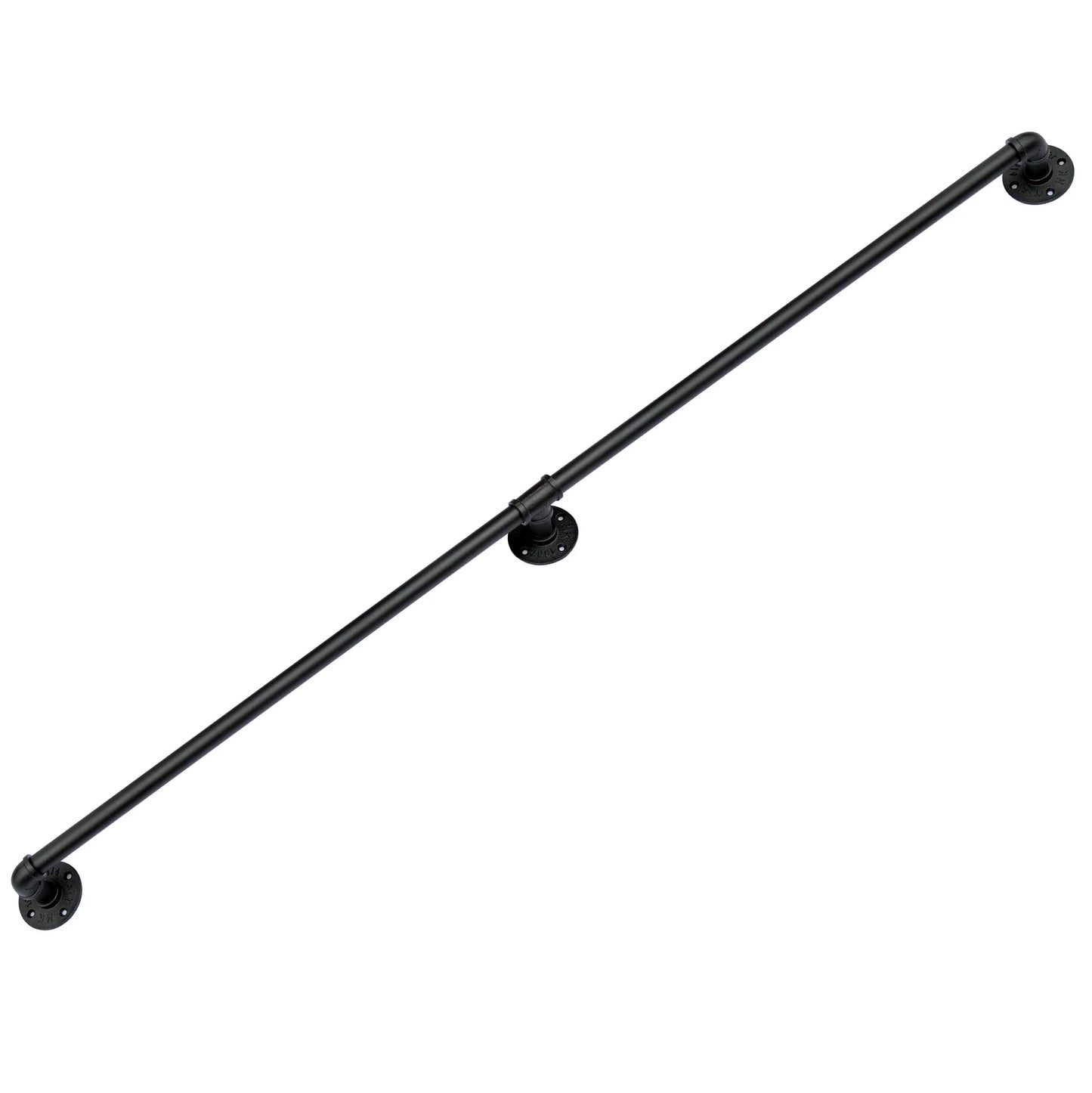 DIYHD Stair Black Pipe Handrail with Wall Mount Supports