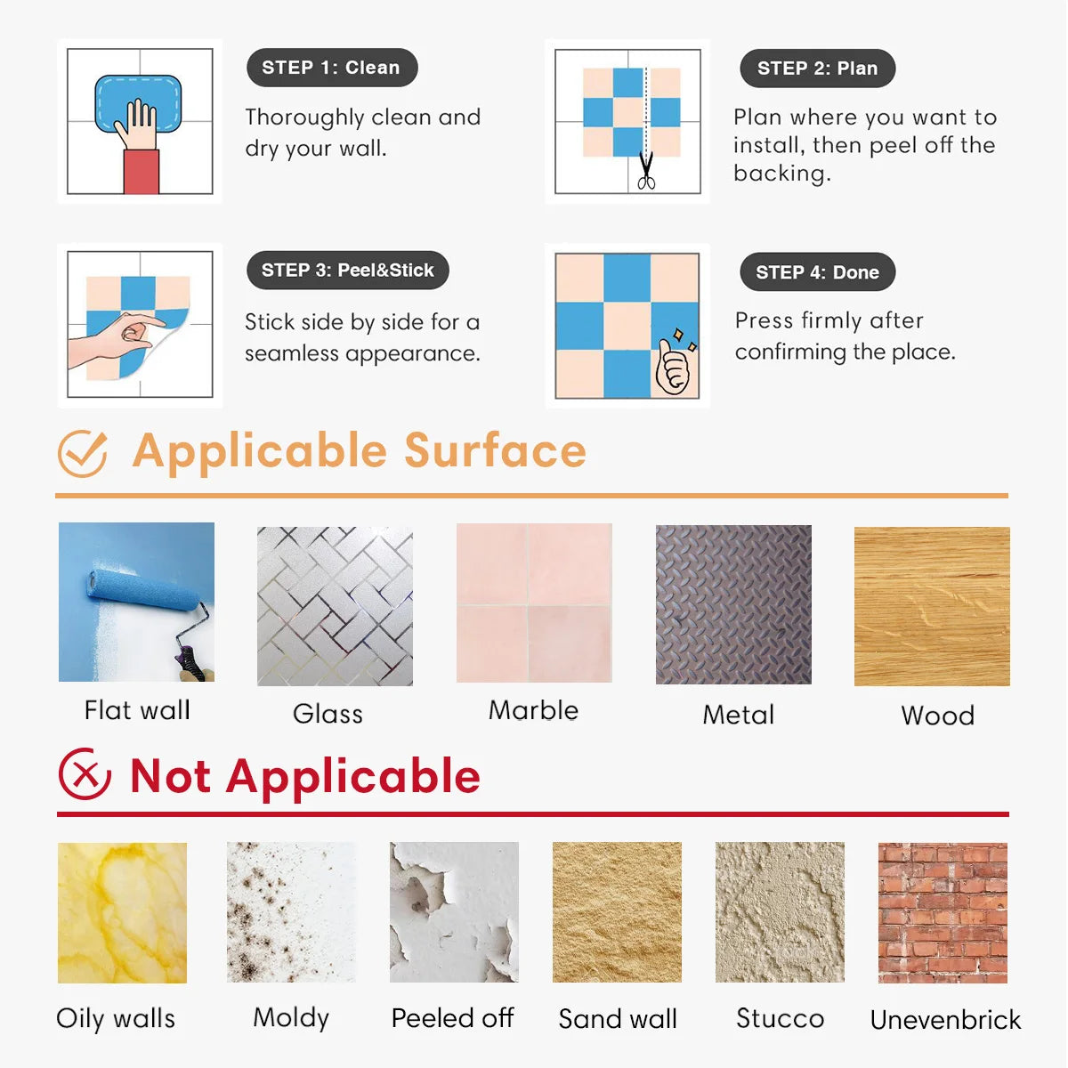 10 pcs, 3D PVC Faux Stone Waterproof Wall Panel